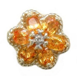 B2307 14K SLIDE WITH DIAMOND CENTER/FLOWER DESIGN 
